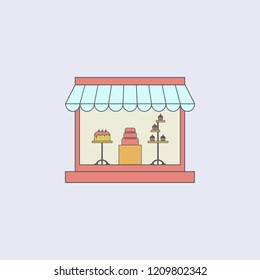 bakery colored outline icon. One of the collection icons for websites, web design, mobile app