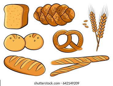 Bakery colored set, vector illustration