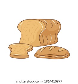 Bakery colored vector illustration. isolated with hand drawn style 