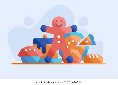 bakery concept illustration flat. bread vector design