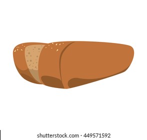 Bakery concept represented by bread icon. Isolated and flat illustration 