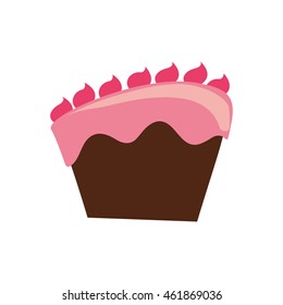 Bakery concept represented by cake icon. Isolated and flat illustration