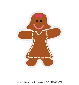 Bakery concept represented by cookie doll icon. Isolated and flat illustration