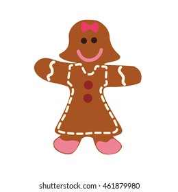 Bakery concept represented by cookie doll icon. Isolated and flat illustration