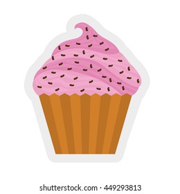 Bakery concept represented by cupcake icon. isolated and flat illustration 