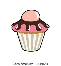 Bakery concept represented by muffing cupcake icon. Isolated and flat illustration