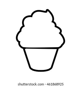 Bakery concept represented by muffing cupcake silhouette icon. Isolated and flat illustration