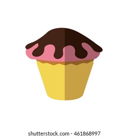 Bakery concept represented by muffing cupcake icon. Isolated and flat illustration