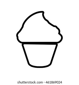 Bakery concept represented by muffing cupcake silhouette icon. Isolated and flat illustration