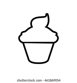 Bakery concept represented by muffing cupcake silhouette icon. Isolated and flat illustration