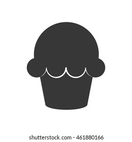 Bakery concept represented by muffing cupcake silhouette icon. Isolated and flat illustration