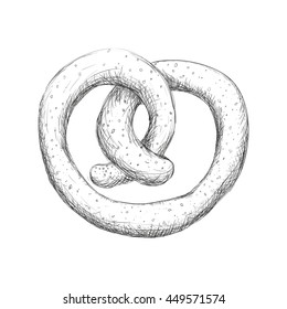 Bakery concept represented by pretzel bread icon. Isolated and flat illustration 