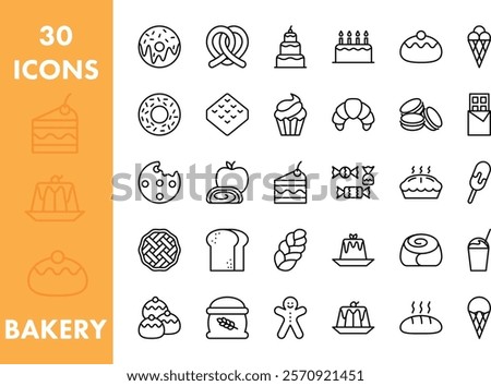 Bakery and Confectionery icons set.