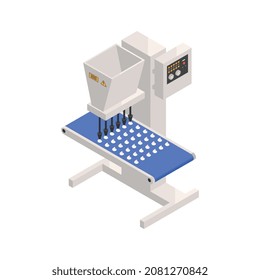 Composición isométrica de la pizza de confitería con imagen aislada de utensilios de cocina ilustración vectorial