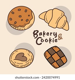 Bakery and Cookie Vector Illustration. Good for Doodles and Other Graphic Assets