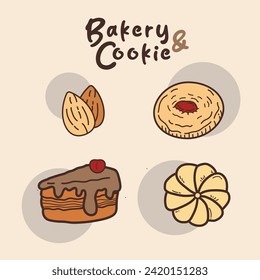 Bakery and Cookie Vector Illustration. Good for Doodles and Other Graphic Assets