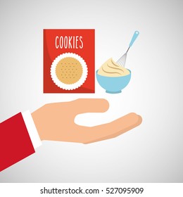bakery cooking hand cookie mix vector illustration eps 10