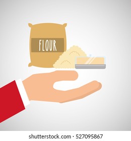 bakery cooking hand flour and butter vector illustration eps 10