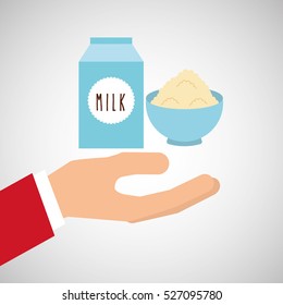 bakery cooking hand milk cup flour vector illustration eps 10