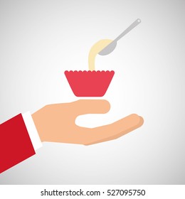 bakery cooking hand mixing up vector illustration eps 10