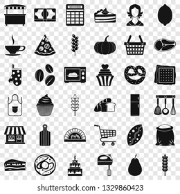 Bakery cooking icons set. Simple style of 36 bakery cooking vector icons for web for any design