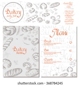 Bakery corporate identity. Bakery template. blackboard chalk style Vector set