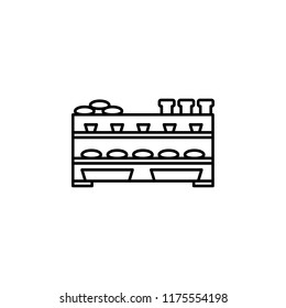 bakery counter outline icon. Element of shopping icon for mobile concept and web apps. Thin line bakery counter icon can be used for web and mobile