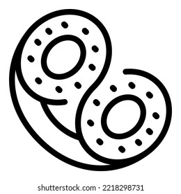 Bakery cracker icon outline vector. Food biscuit. Square cake