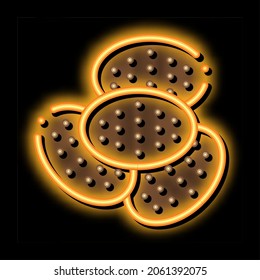 Bakery Cracker Tasty Food neon light sign vector. Glowing bright icon Heap Of Cracker Delicious Breakfast Snack sign. transparent symbol illustration