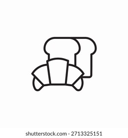 bakery croissant bread icon sign vector