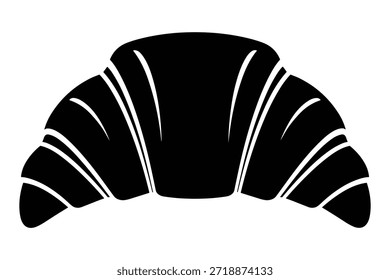 Panadería croissant desayuno pan Vector silueta icono