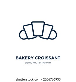 bakery croissant icon from bistro and restaurant collection. Thin linear bakery croissant, croissant, bakery outline icon isolated on white background. Line vector bakery croissant sign, symbol for 