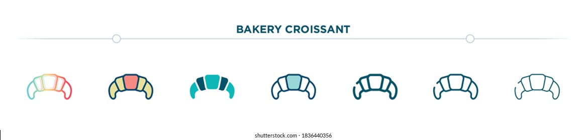 bakery croissant icon designed in gradient, filled, two color, thin line and outline style. vector illustration of bakery croissant vector icons. can be used for mobile, ui, web
