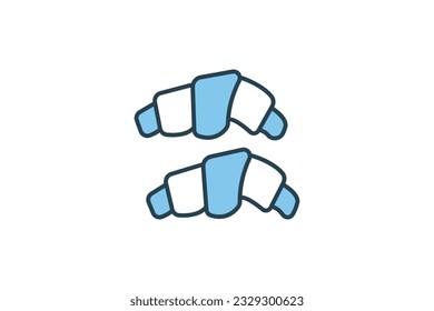 Bakery croissant icon. icon related to bakery, restaurant, food. Flat line icon style design. Simple vector design editable