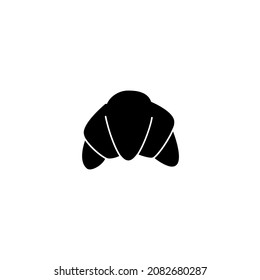 Bakery, croissant icon symbol in solid black flat shape glyph icon, isolated on white background