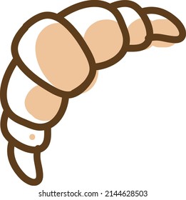 Bakery croissant, illustration, vector on a white background.