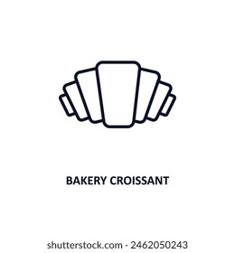 bakery croissant outline icon.  Thin line icon from bistro and restaurant collection. Editable vector isolated on white background