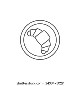 Bakery, croissant thin line icon