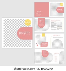 Bakery cupcake brochure layout template