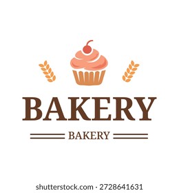 Bäckerei Cupcake Weizen Vektor Logo-Vorlage