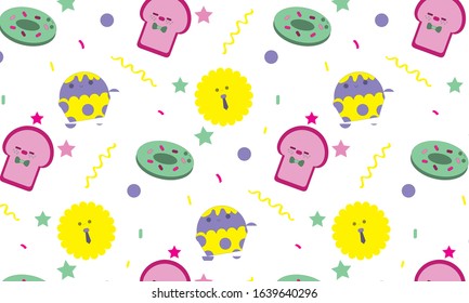 bakery cute sweet pattern vector 