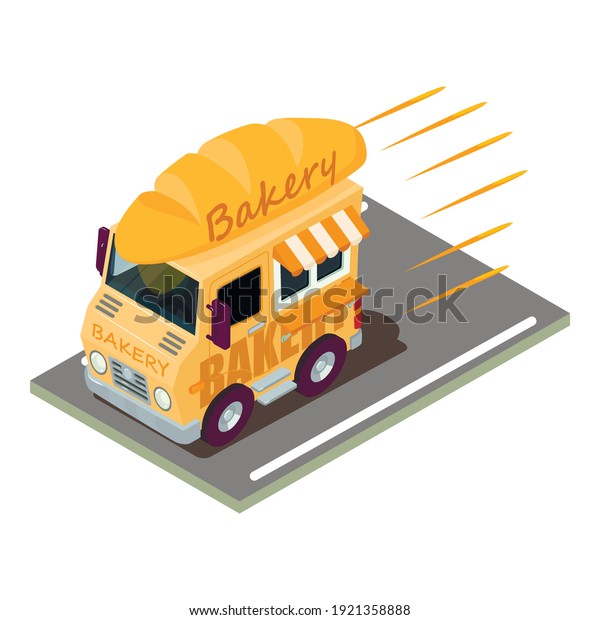 Bakery delivery icon. Isometric illustration\
of bakery delivery vector icon for\
web