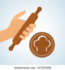 Bakery design. bread icon. seal stamp illustration