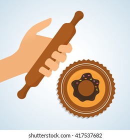 Bakery design. bread icon. seal stamp illustration