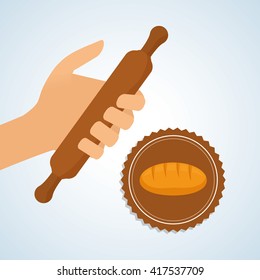 Bakery design. bread icon. seal stamp illustration