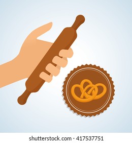 Bakery design. bread icon. seal stamp illustration