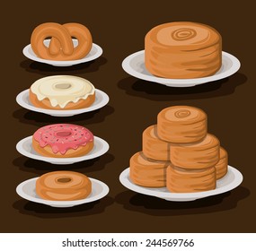 Bakery design brown background, vector illustration.