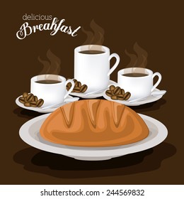 Bakery design brown background, vector illustration.