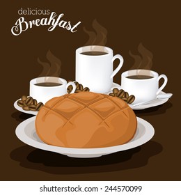 Bakery design brown background, vector illustration.