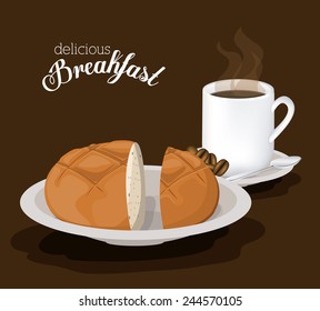 Bakery design brown background, vector illustration.